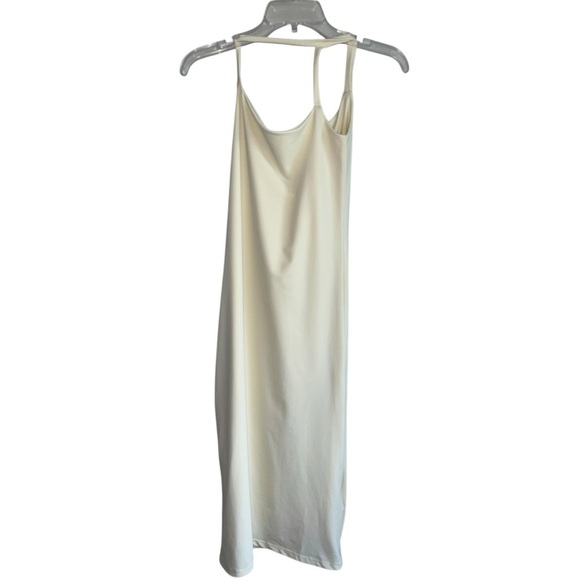 BUMPSUIT The Chloe Maternity Midi Dress | Cream Sleeveless Asymmetric Straps Med - Picture 6 of 7